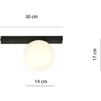 Emibig Taklampe Fit, svart/opal, 1 lyskilde
