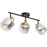 QAZQA Smart takspotlight sort med røykglass avlang inkl. 3 Wifi P45 - Zuzanna