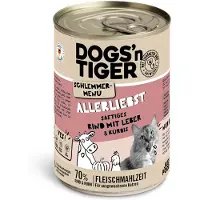 Dogs'n Tiger Økonomipakke godbitmeny 12 x 400 g - Okse med lever