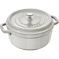 Staub La Cocotte rund støpejernsgryte 24 cm 3,8 l, White Truffle