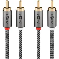 Teknikproffset 65295, 2 x RCA, Hankjønn, 2 x RCA, Hankjønn, 5 m, Sort, Sølv