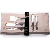 Laguiole Cheese knives black with serving board SET 5 SdV