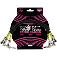 Ernie Ball PO6075 1ft Patch Cable 3 Pack Black