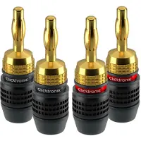 ClickTronic 52546, Banana plug, Sort, Gull, Hankjønn, Rett, Akrylonitril-butadien-styren (ABS), Polyvinylklorid (PVC), Gull