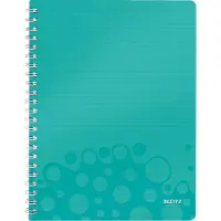 Leitz WOW - Skoleblokk - spiralbundet - A4 - 80 ark - linjert - isblå - polypropylen (PP)