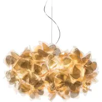 Slamp hengelampe Clizia Mama Non Mama, Ø53 cm, gull/klar