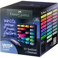 Faber-Castell 254602 Metallic & Neon Precision Chisel Tip Pastel Tusjpenn 24 Enheter
