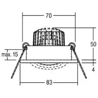 Brumberg LED innfelt spotlight Berrie-R, 3000K, av/på, hvit
