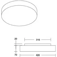 Brumberg LED-taklampe Celtis Midi, 3000 K, chintz, hvit