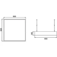 Brumberg LED-pendel Biro Square, DALI-dimbar, svart 3000K