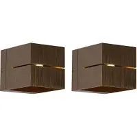 QAZQA Sett med 2 smarte vegglamper mørk bronse 9,7 cm inkl. Wifi G9 - Transfer Groove