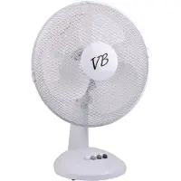 Besli Bordventilator Ø30 cm, hvid, oscillerende med 3 hastigheder til bord el. væg, 35W, 220-240V 50/60 Hz.