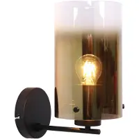 Freelight Ventotto vegglampe, svart/gull, bredde 15 cm, metall/glass