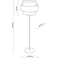 TK Lighting Calisto gulvlampe, jute, sylinder, naturbrun, høyde 155 cm