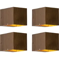 QAZQA Sett med 4 smarte vegglamper mørk bronse 8 cm inkl. Wifi G9 - Transfer