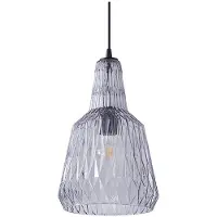 LINDBY pendellampe Belarion, grå, 1-lys, glass, Ø 23 cm