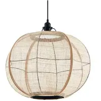 LINDBY hengelampe Aurinil, trefarget, lin, Ø 48cm, E27
