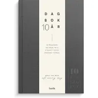 Adlibris 10-årsdagbok Linnetekstil Mørkegrå, Burde