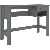 vidaXL Skrivebord HAMAR mørkegrå 110x40x75 cm heltre furu