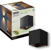 Calex LED-batteridrevet sensor-utendørs vegglampe, opp/ned, svart