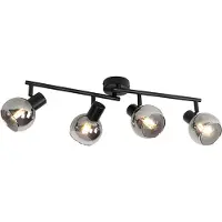 QAZQA Smart taklampe svart med røykglass inkl. 4 Wifi P45 - Vidro