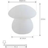 LINDBY LED oppladbar utendørs bordlampe Vernate, RGBW, hvit, dimbar