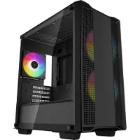 DeepCool CC360 ARGB - Tower - mini-ITX - sidepanel med vindu (herdet glass) - ingen strømforsyning (ATX / PS/2) - svart - USB/lyd