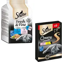 Sheba Creamy Snacks - Kylling og laks (63 x 12 g)