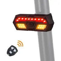 West Biking YP0701314 LED-baklykt for sykkel Sykkelhorn Blinklys Advarsel baklykt med fjernkontroll