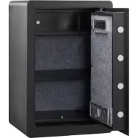 Vevor Safe, 62 L hjemmesafe, stålsikkerhetssafe med fingeravtrykk, digitalt tastatur og 2 nøkler, skapsafe med stor brannsikker pose, beskytter kontanter, gull, smykker, dokumenter, 40 × 33 × 60 cm