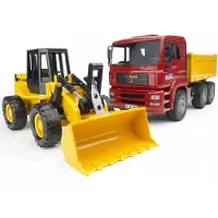 BRUDER MAN TGA Construction truck and articulated road loader FR 130