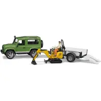 BRUDER Bil - Land Rover Defender og JCB Gravemaskin... - 02593 - - OneSize - Bil