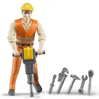 BRUDER Construction worker with accessories