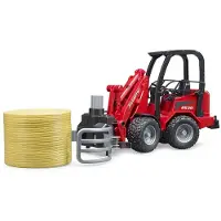 BRUDER Schaffer Compact Loader 2630 With Bale Gripper+1 Round Bale 2192 Byggespill