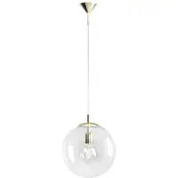 Aldex Hengelampe 562, glass klart, kappe/baldakin gull