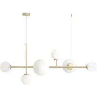Aldex Hengelampe Joel, messing/hvit, 6 lyskilder