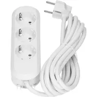 Bachmann stikkontaktlist SMART 3-veis, hvit 3,0 m, uten bryter