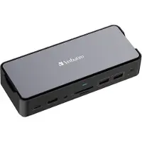 Verbatim Pro - Dokkingstasjon - USB-C - 2 x HDMI, DP - SSD 256 GB - 1GbE - 100 watt
