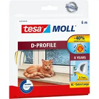 TESA Sealing tape D profile 9 x 7 mm., 6 m
