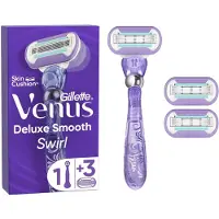 Gillette Deluxe Smooth Swirl Handle + 3 blades