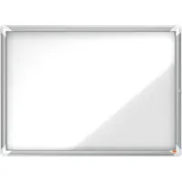 Nobo - Innbygd oppslagstavle - veggmonterbar - 8 x A4 - metall - magnetisk - utendørs - hvit