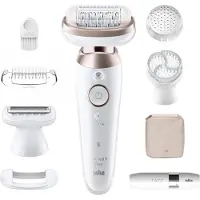 Braun Silk-épil 9 Flex 9-360 3D, Rose, Hvit, 40 pinsett, MicroGrip, 0,5 mm, Batteri, Innebygd batteri