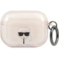 Karl Lagerfeld Glitter Karl's Head-etui for AirPods Pro - Gull