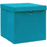 vidaXL Oppbevaringsbokser med deksler 10 stk 28x28x28 cm babyblå