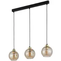 TK Lighting Hengelampe Devi, rav, 3 lyskilder, bjelkeform
