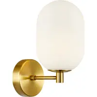 Eko-Light Vegglampe Alias, metall gullfarget, opalglass, 1 lyskilde