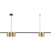 Eko-Light Hengelampe Genesis, aluminium svart/gull, 5 x GU10, lengde 100 cm