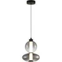 Eko-Light LED-hengelampe Daphne, glass grå-transparent, høyde 28 cm