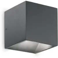 Ideal Lux utendørs vegglampe Rubik antrasitt aluminium 10 cm 4 000 K