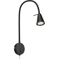 Briloner Vegglampe Tusa, svart, metall, 45 cm, fleksibel arm